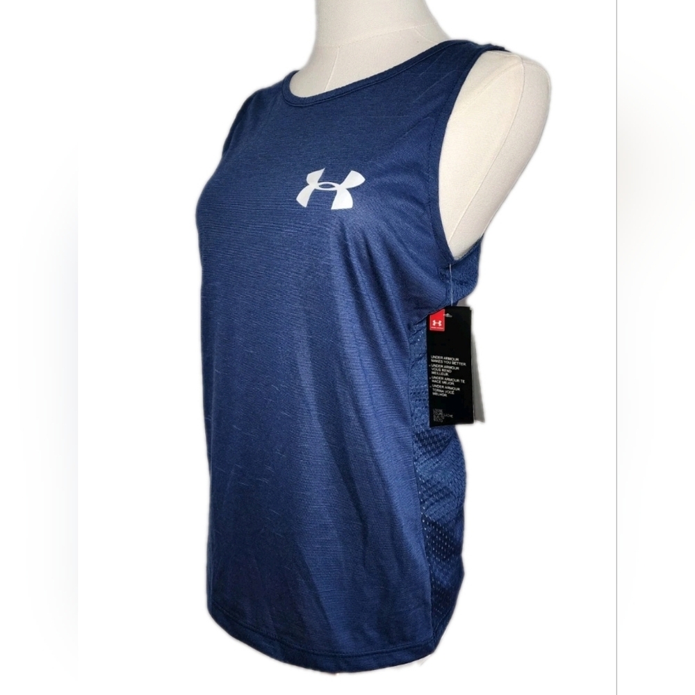 Under Armour Tank Top Women's HeatGear Armour Racer Sport Activewear Blue Size S